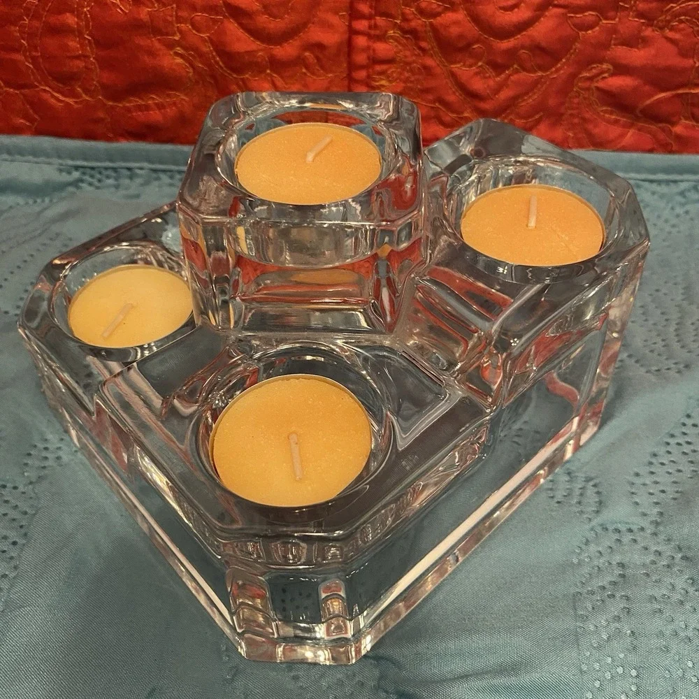 Partylite Candle Holder Vintage Glass Crystal Tiered 5 Votive Tealight‎ Germany - Picture 3 of 10